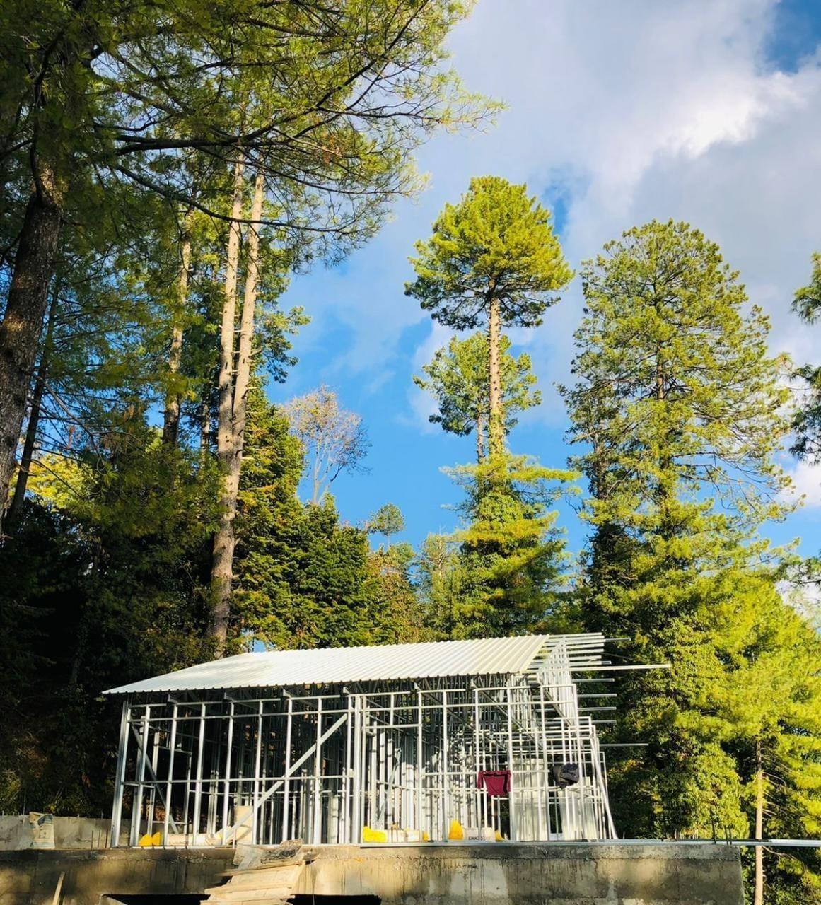 Light gauge steel frame among the pines at PAF Base Kalabagh