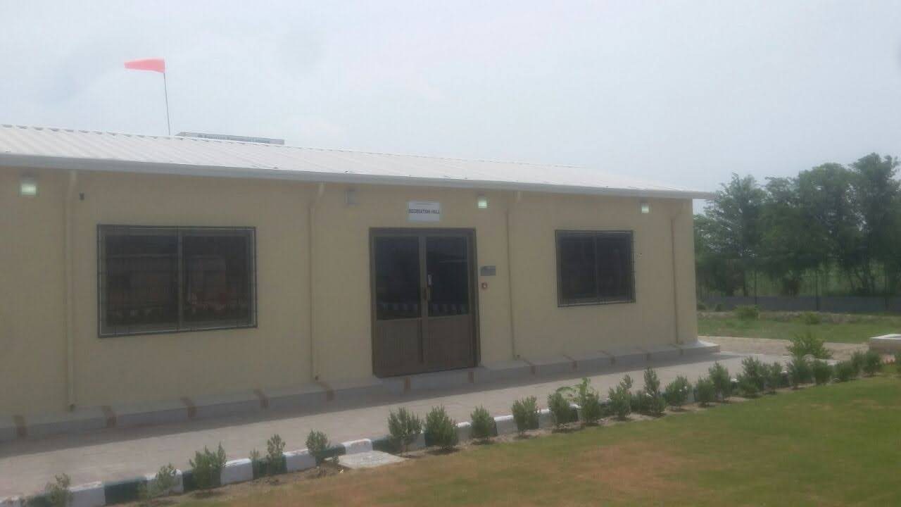 Clad and finished single storey block
